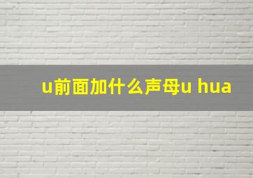 u前面加什么声母u hua